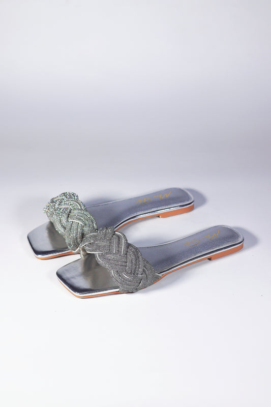 Miss fifi woven diamanté slippers  SL0055